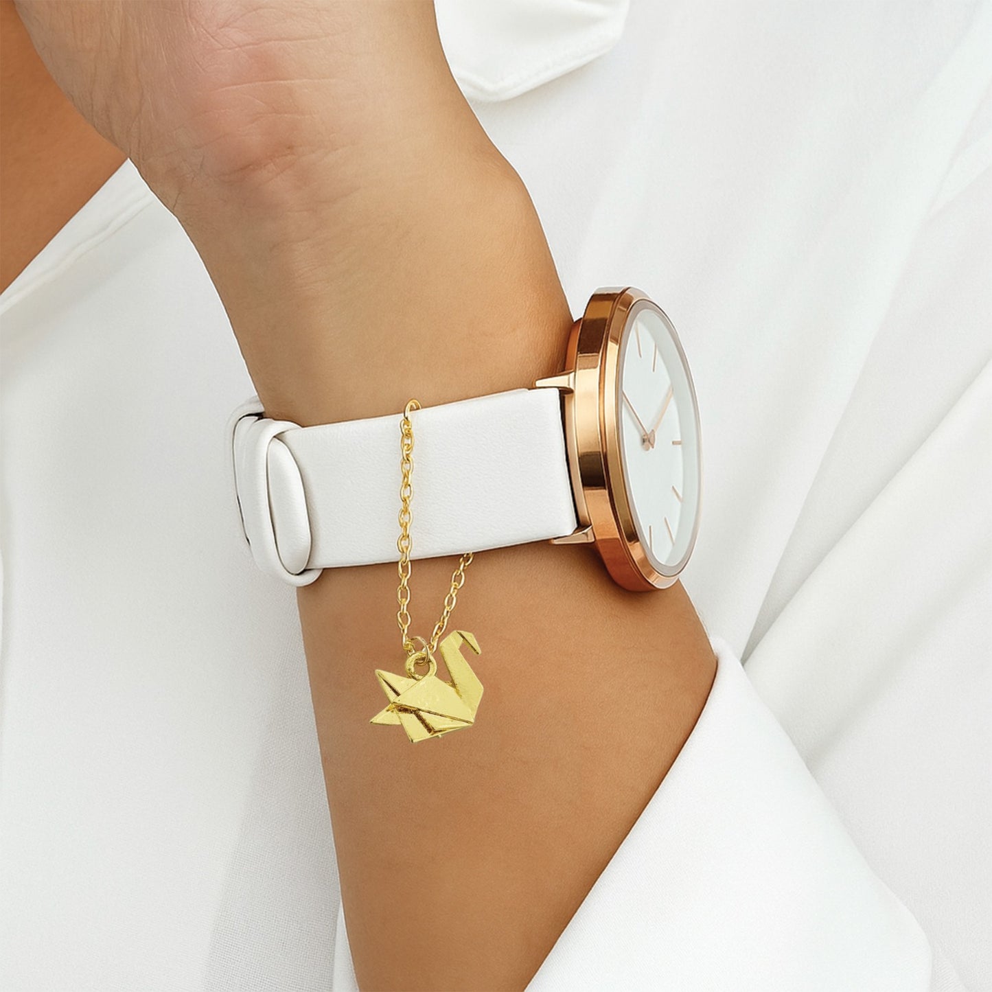 Origami Swan Watch Charm