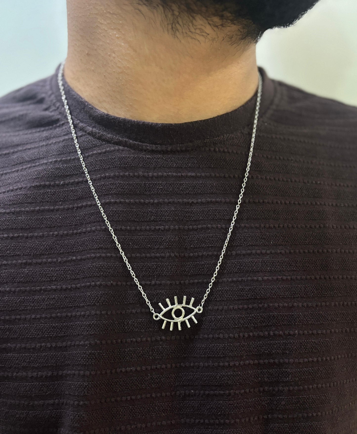 Men Big Evil Eye Chain Necklace