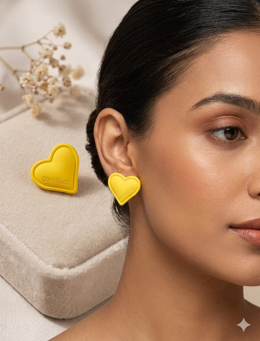 Women Block Color Heart Earring - Nimé By Shop Trendys