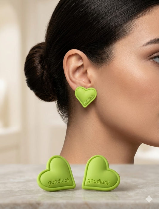 Women Block Color Heart Earring - Nimé By Shop Trendys