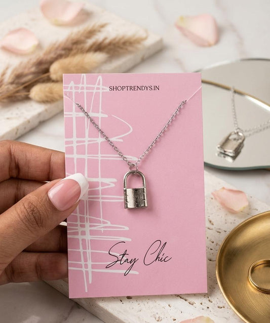 Mini Lock Women Dainty Necklace - Nimé By Shop Trendys
