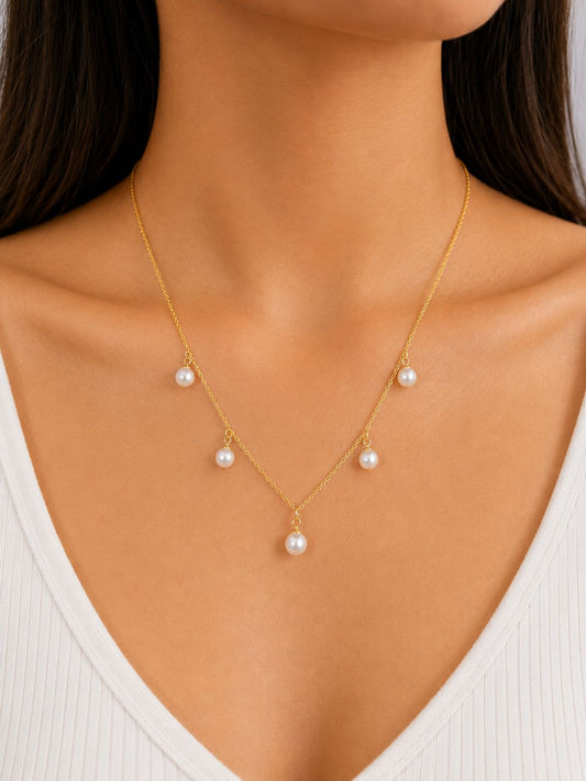 Pearl Charm Necklace ( Anti Tarnish ) - Nimé By Shop Trendys