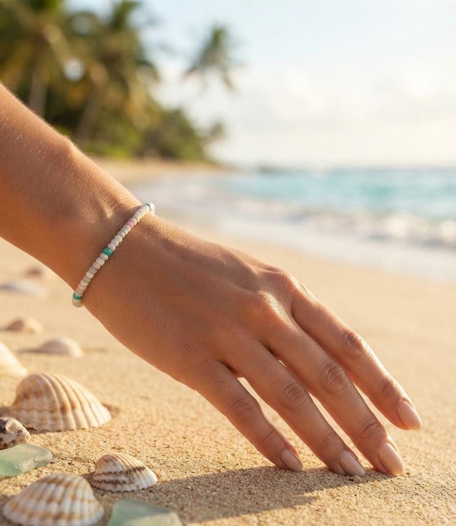 Mint Accent Bead Bracelet