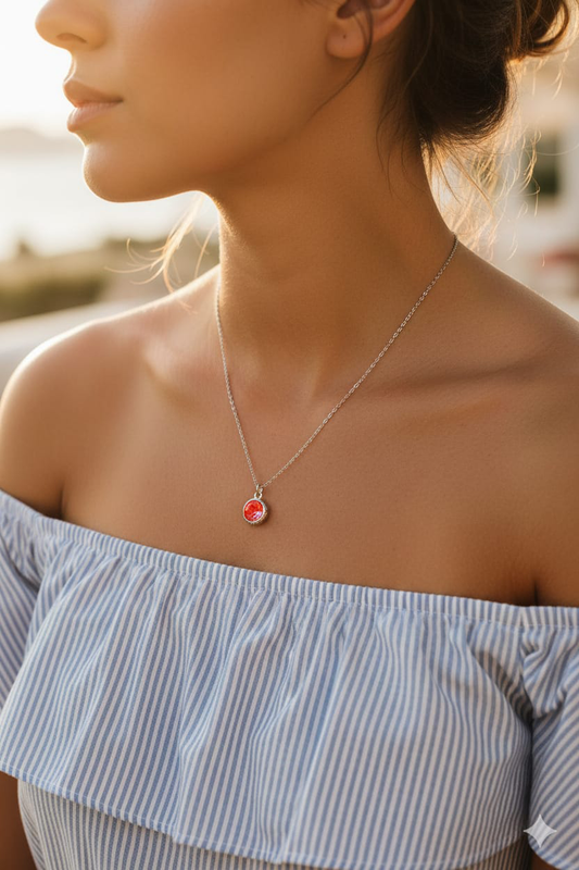 Circle Stone Women Dainty Necklace - Nimé By Shop Trendys