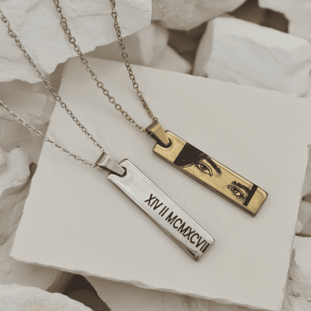 Rectangle Customized Photo Necklace ( Anti Tarnish )