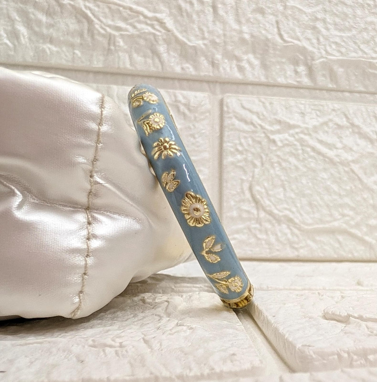 Meadow Bloom Enamel Kada - Powder Blue