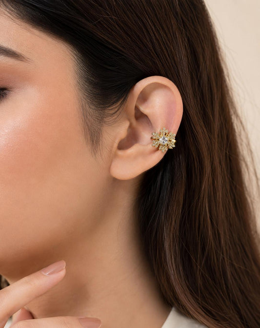 Women Golden Snow Flake Earcuff (Pressed) (Single Ear) - Nimé By Shop Trendys