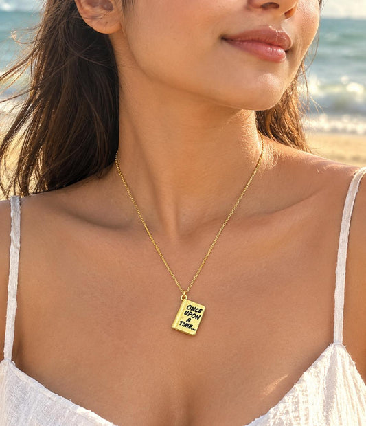 Women Book Dainty Necklace - Nimé By Shop Trendys