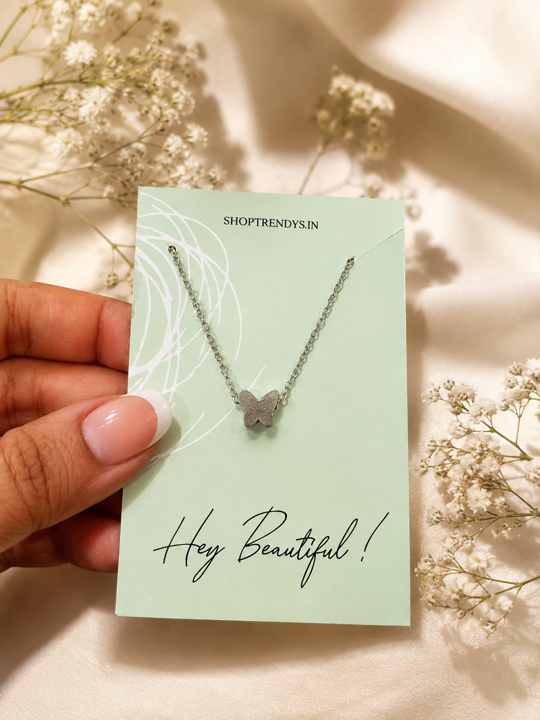 Women Colour Minimal Butterfly Dainty Necklace
