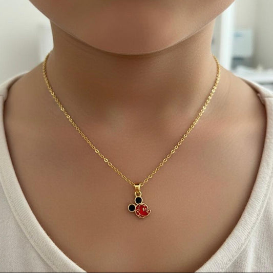 Red Mickey Kids Anti Tarnish Necklace - Nimé By Shop Trendys