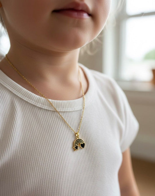Black Rainbow Kids Anti Tarnish Necklace - Nimé By Shop Trendys