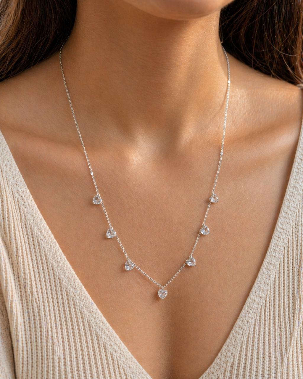 Heart Diamond Charm Necklace ( Anti Tarnish ) - Nimé By Shop Trendys