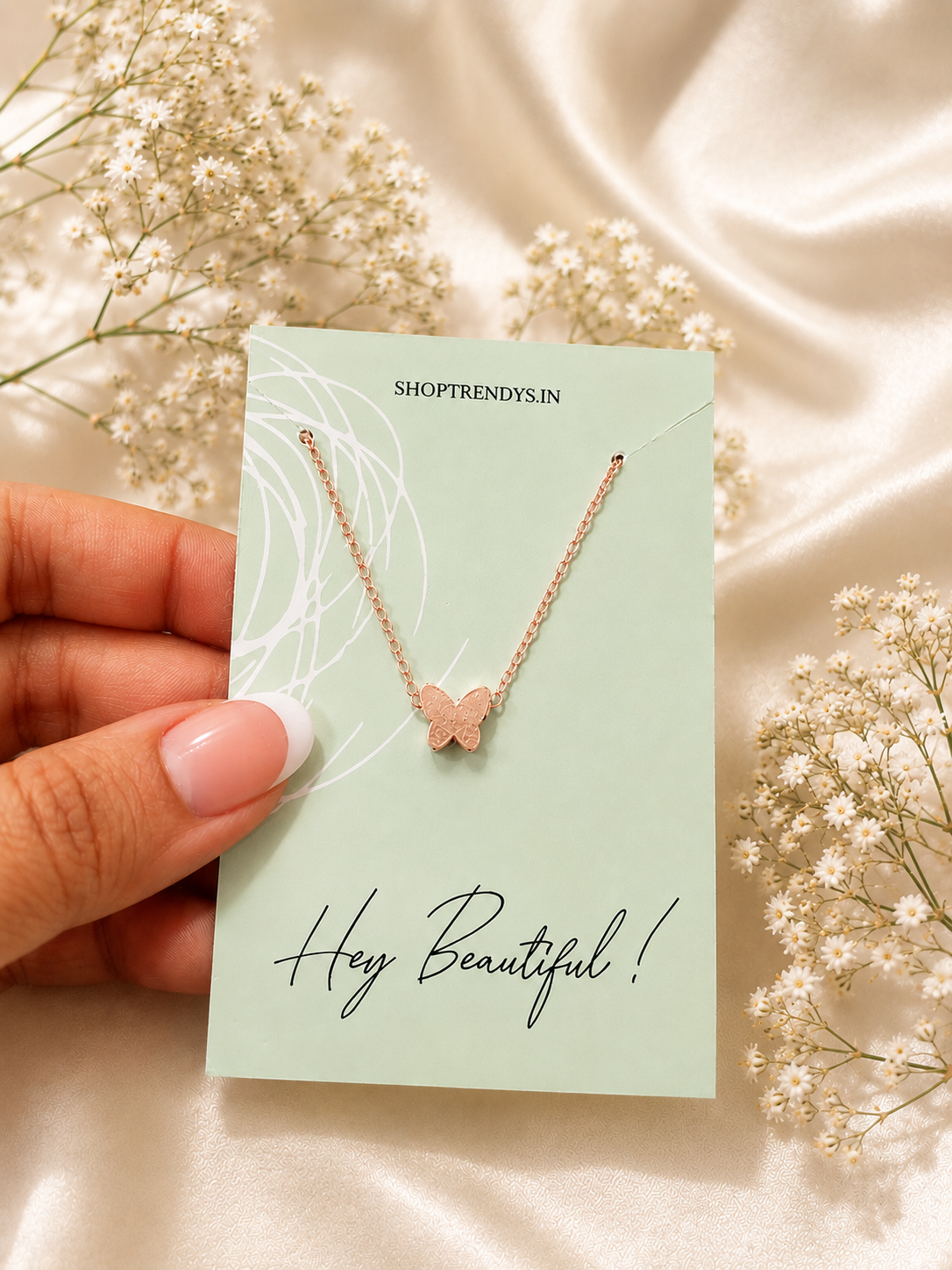 Women Colour Minimal Butterfly Dainty Necklace