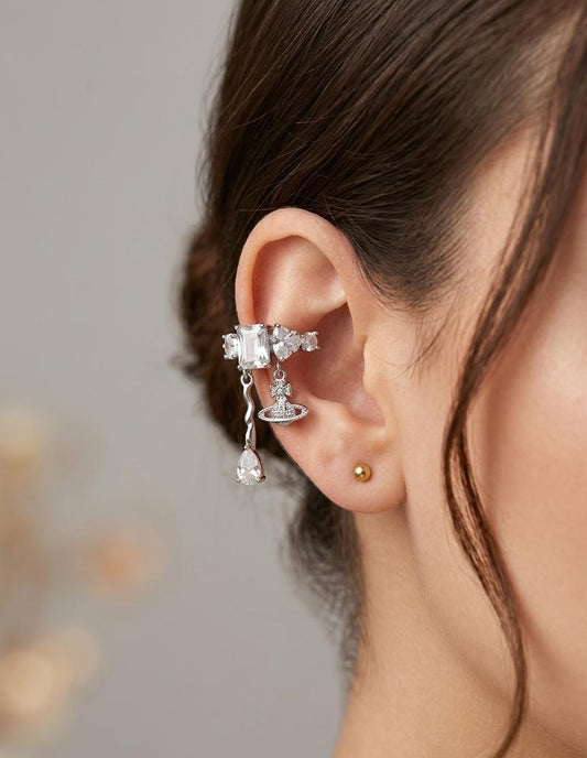 Women Silver Charm Earcuff (Pressed) (Single Ear) - Nimé By Shop Trendys