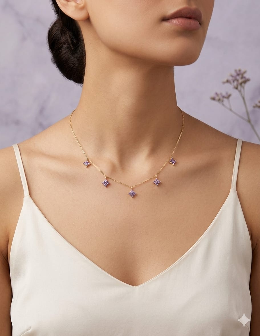 Lilac Clove Charm Necklace ( Anti Tarnish ) - Nimé By Shop Trendys
