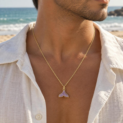 Men Purple Mermaid Tail Chain Necklace - Nimé By Shop Trendys
