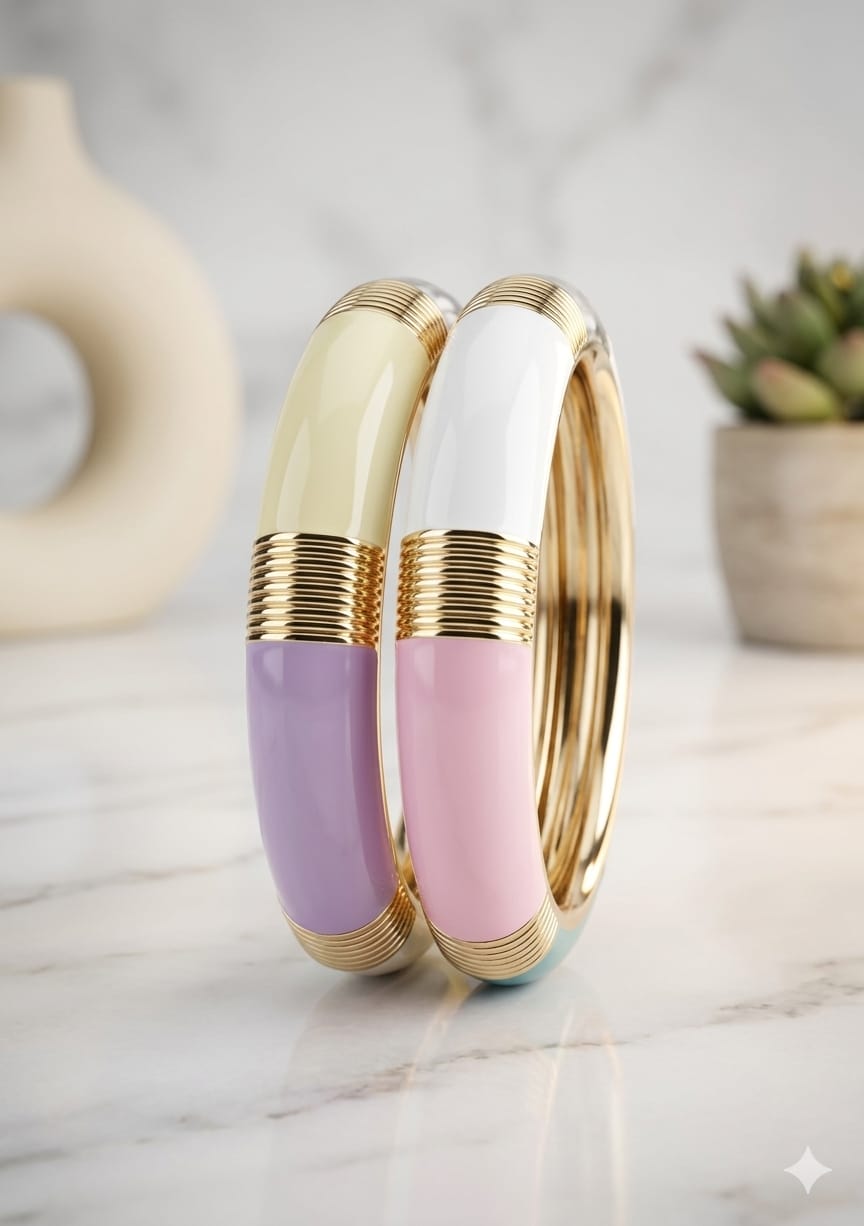Thick Lining Colorful Enamel Kada - Nimé By Shop Trendys
