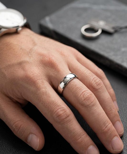 Plain Silver Band Men Ring