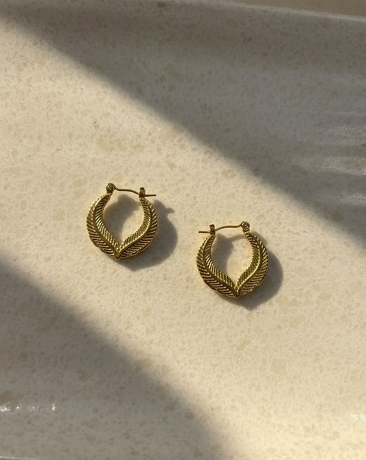 Women Golden Leaf Bali Halo Earring (Anti Tarnish)