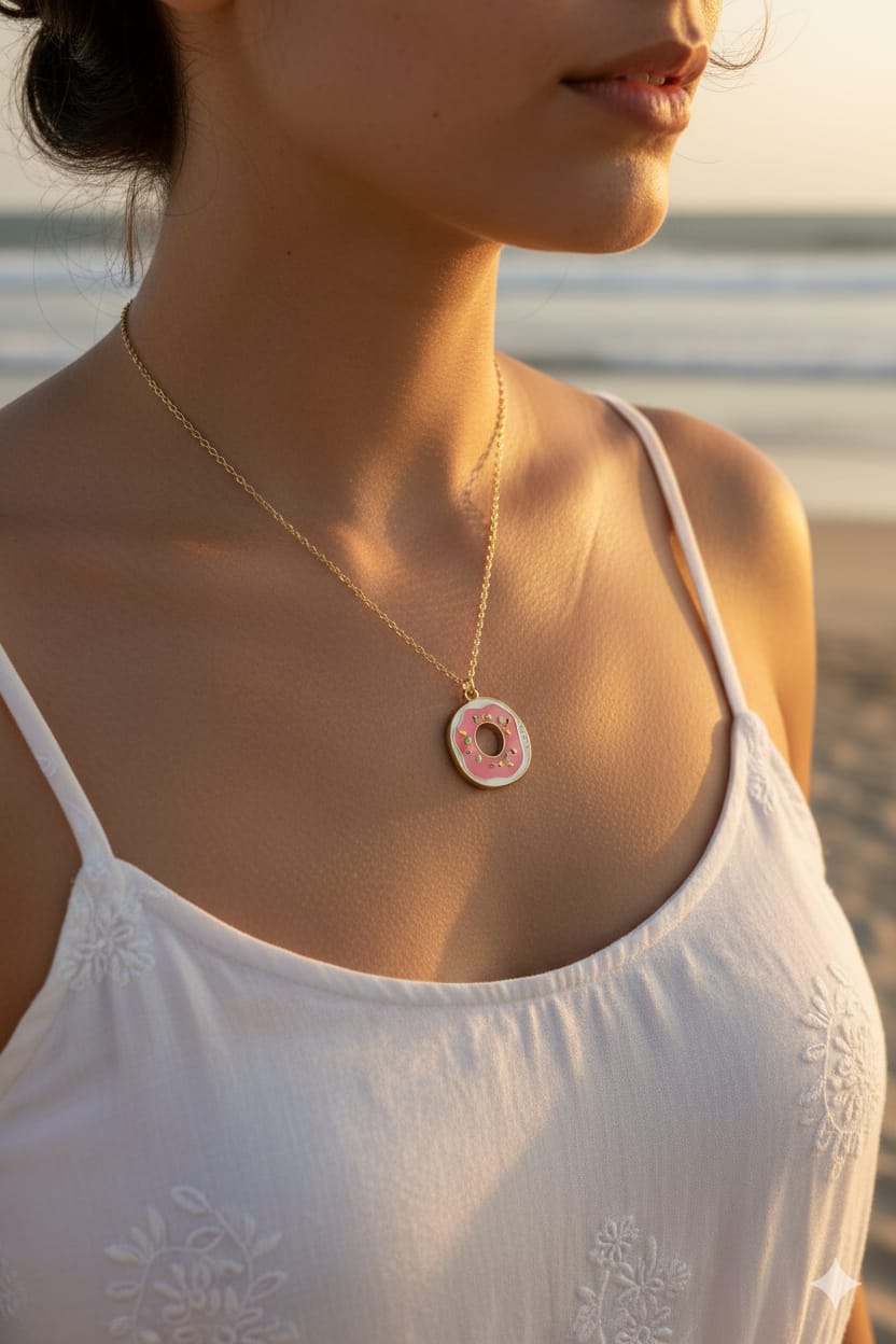 Donut Women Dainty Necklace - Nimé By Shop Trendys