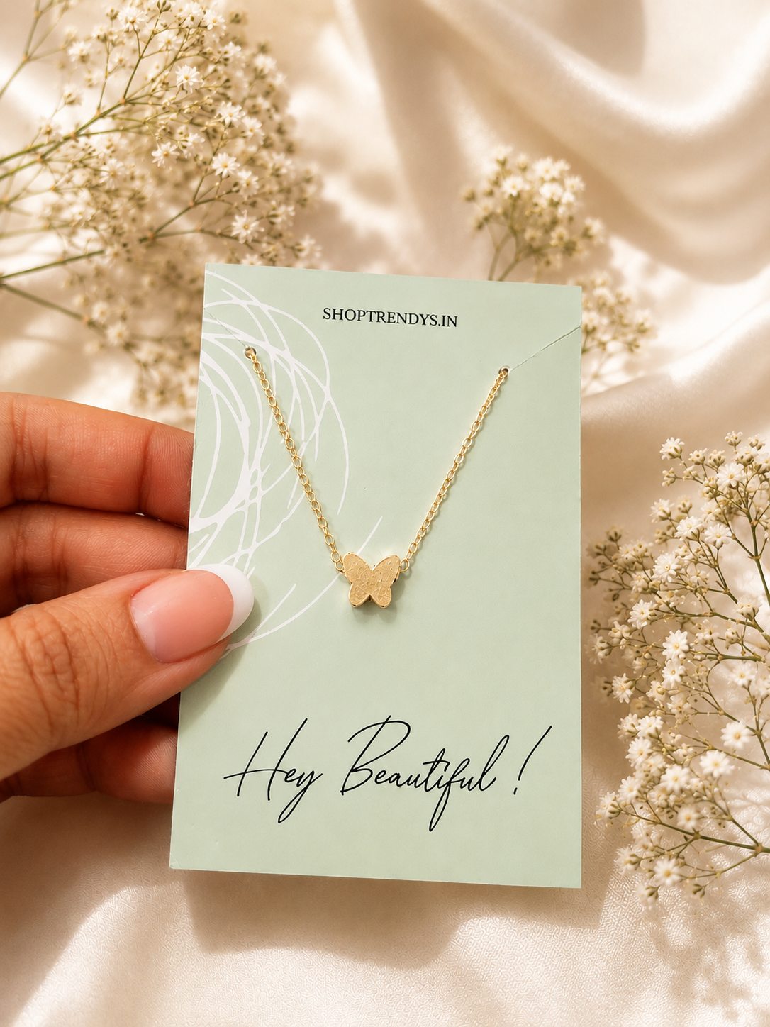 Women Colour Minimal Butterfly Dainty Necklace