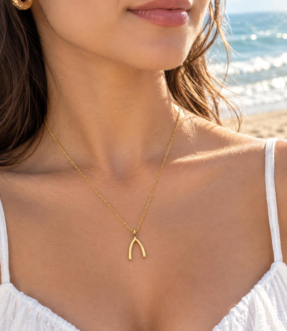 Wishbone Women Dainty Necklace - Nimé By Shop Trendys