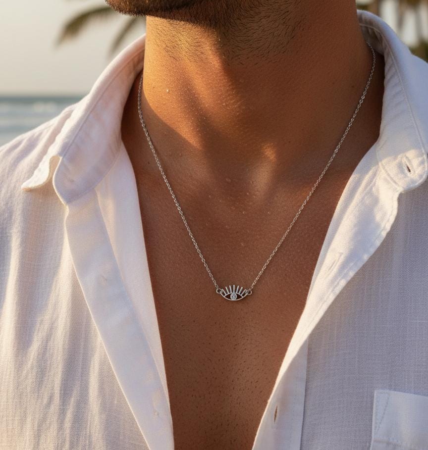 Men Trendy Evil Eye Chain Necklace - Nimé By Shop Trendys