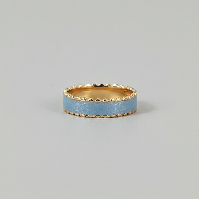 Flat Grey Enamel Ring - Adjustable - Nimé By Shop Trendys