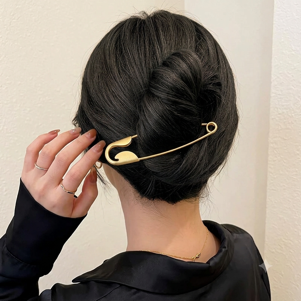 Statement Safety Pin Hair Clip