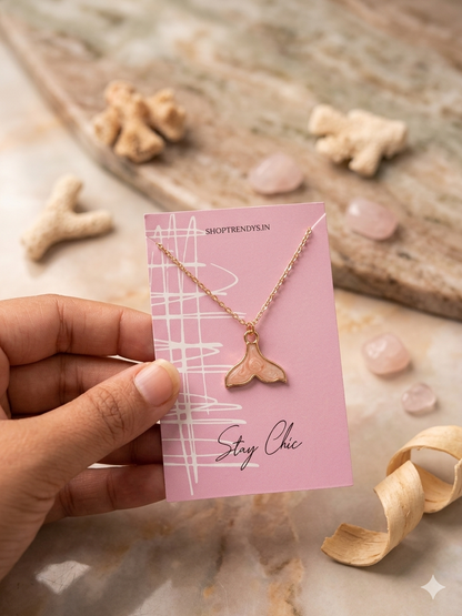 Women Golden Galaxy Mermaid Tail Dainty Necklace