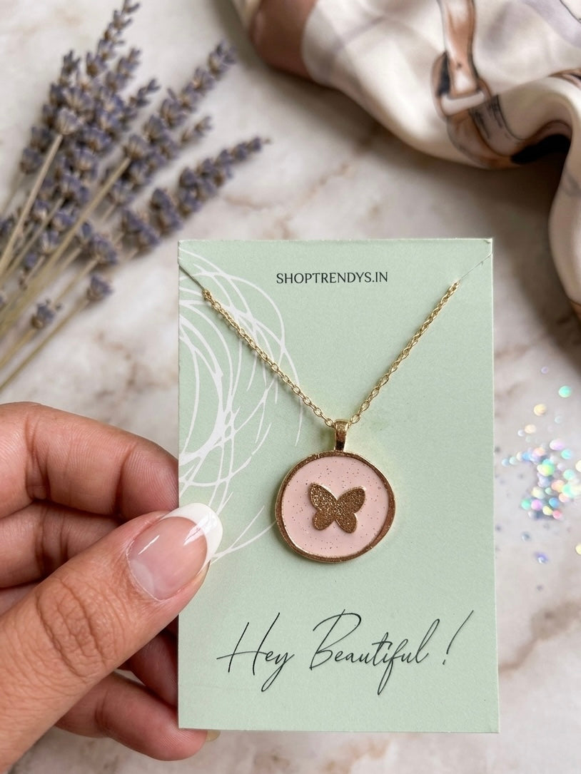 Women Golden Butterfly Galaxy Dainty Necklace