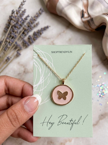Women Golden Butterfly Galaxy Dainty Necklace