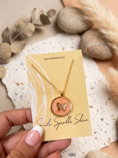 Women Golden Butterfly Galaxy Dainty Necklace