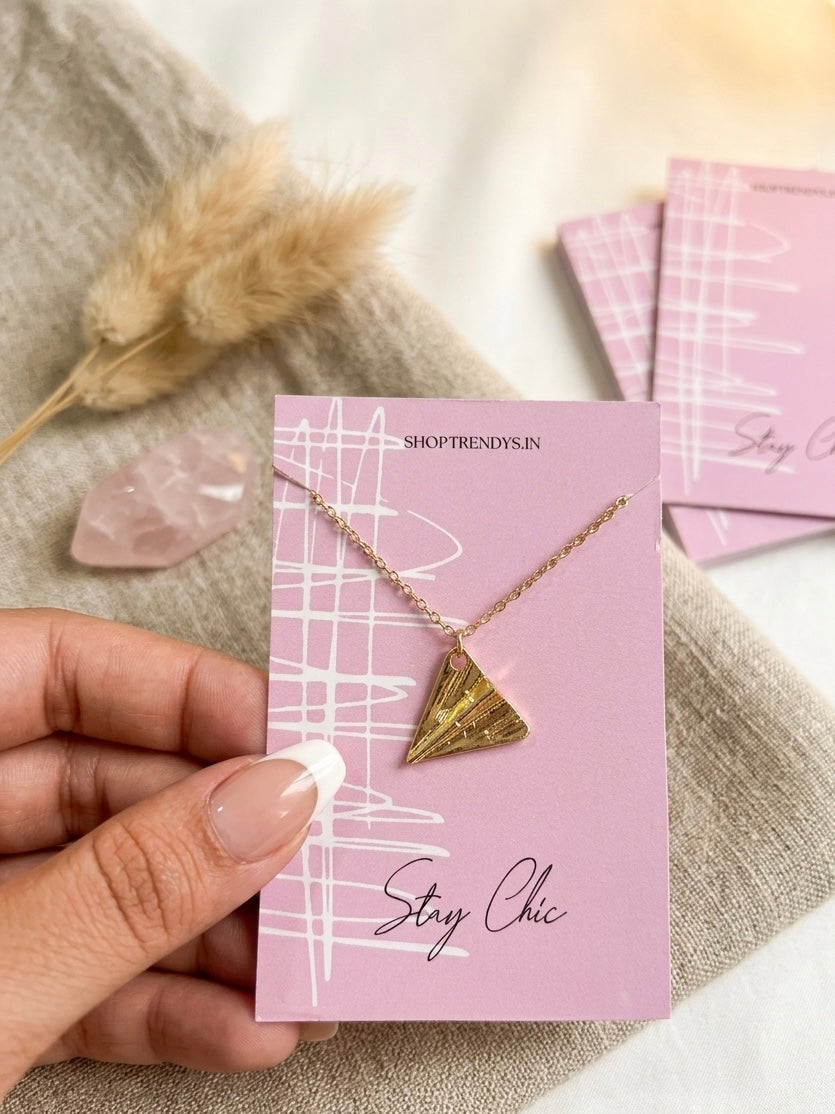Women Origami Plane Dainty Necklace