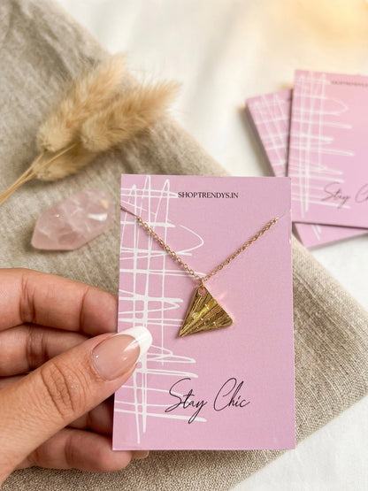 Women Origami Plane Dainty Necklace