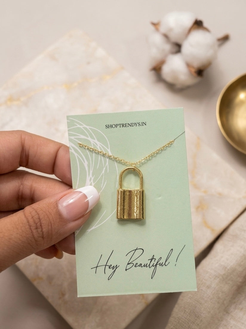 Women Padlock Necklace