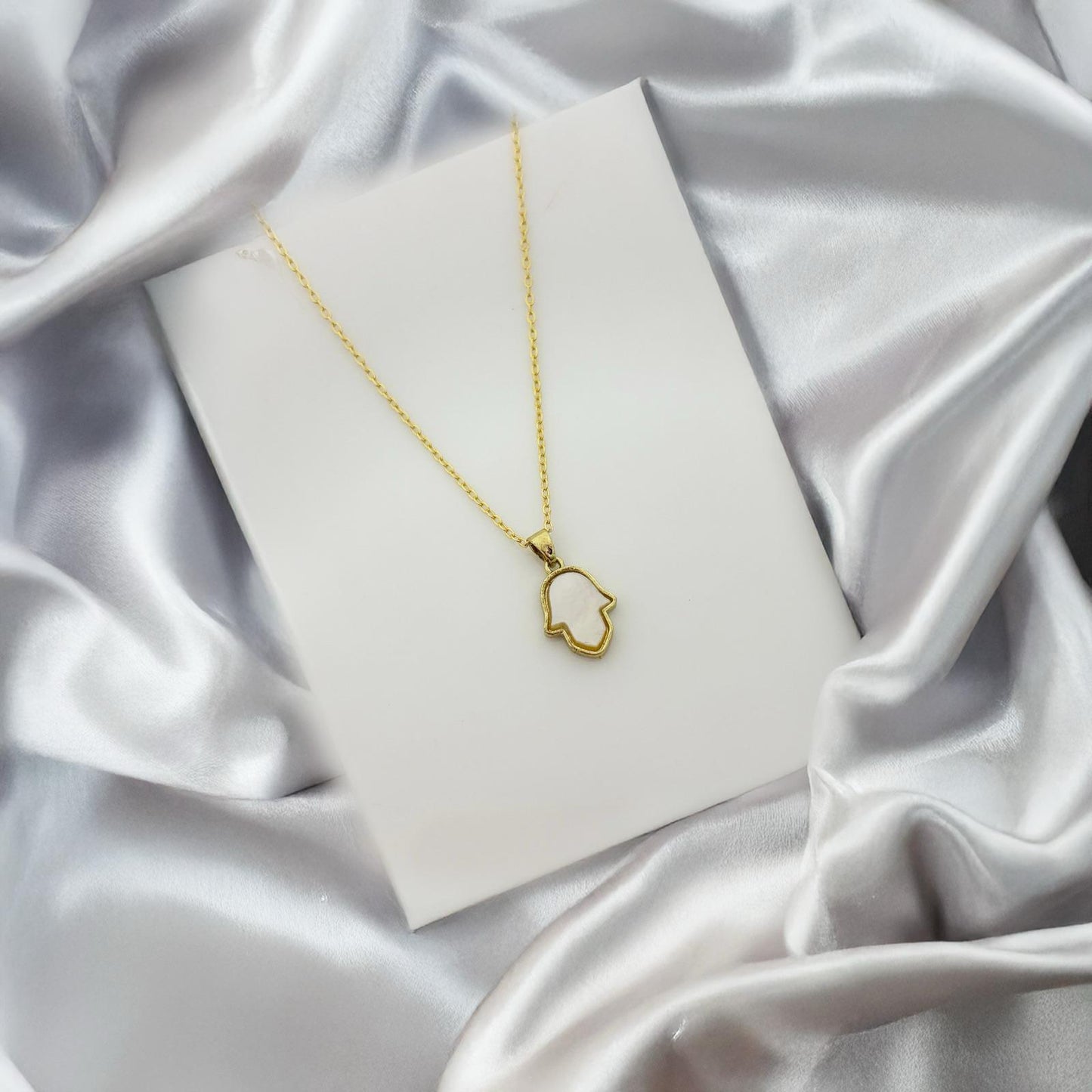 Gold Hamsa Pendant Women Necklace