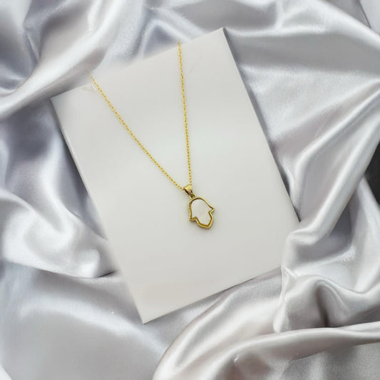 Gold Hamsa Pendant Women Necklace