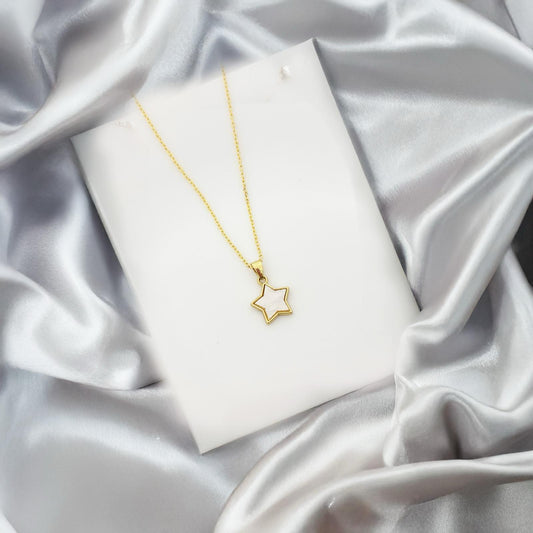 Celestial Gold Star Pearl Necklace