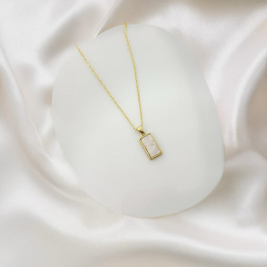 Regal Rectangular Pearl Necklace