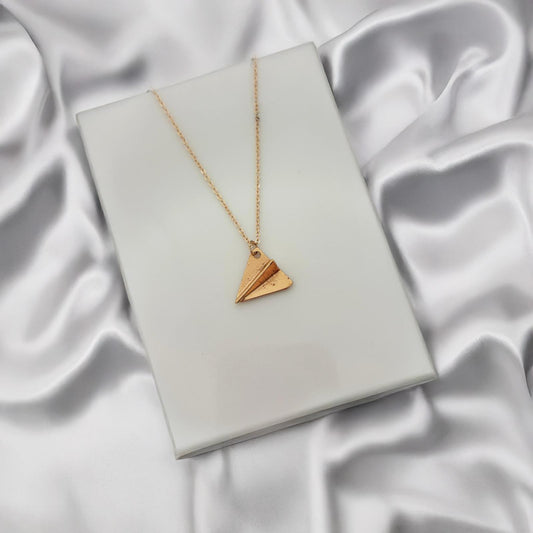 Women Origami Plane Necklace