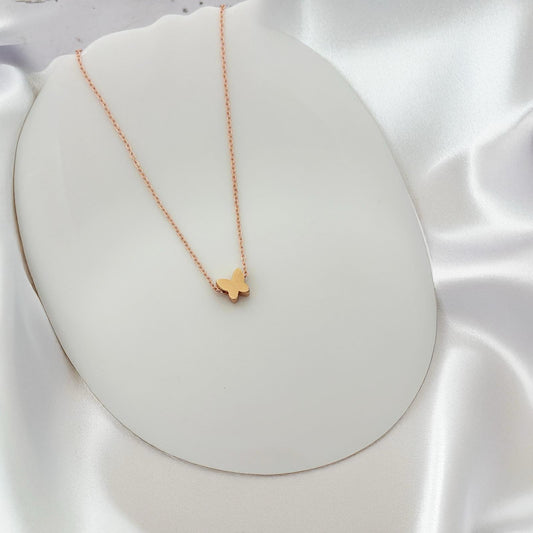 Women Colour Minimal Butterfly Necklace