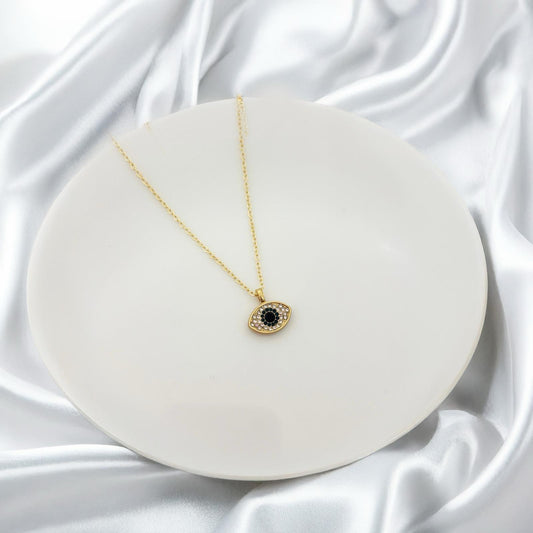 Women Colour Bling Diamond Evil Eye Necklace