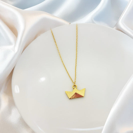 Origami Boat Women Necklace