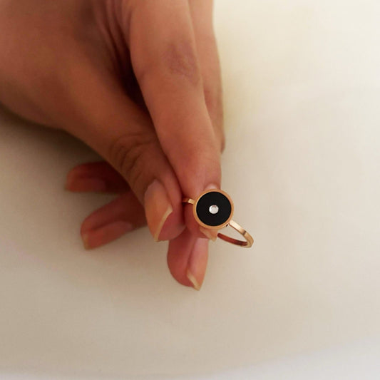 Black Halo Women Rings (Adjustable)