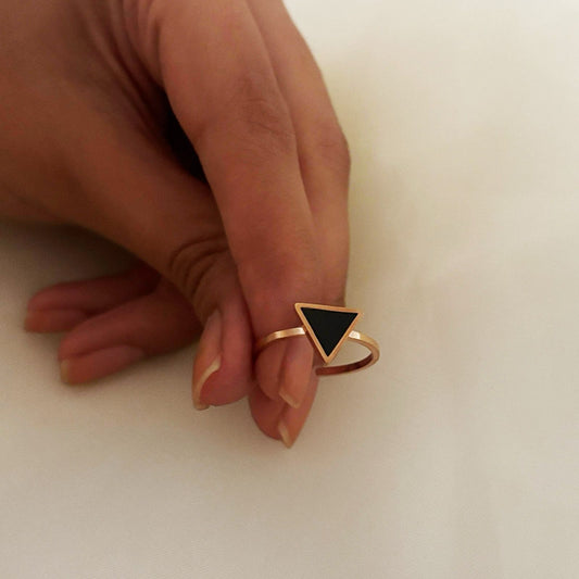 Black Prism Women Rings (Adjustable)