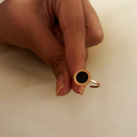 Luna Noir Women Ring (Adjustable)