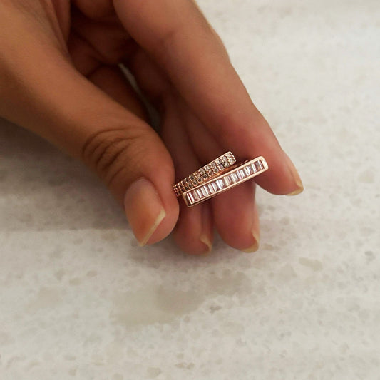 Rose Gold Crystal Wrap Women Rings (Adjustable)