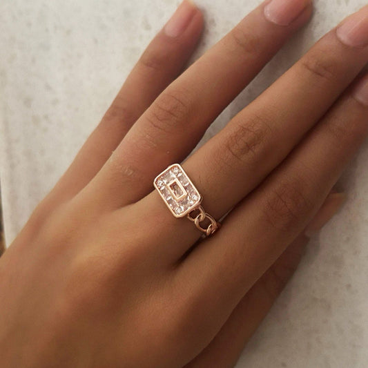 Glamorous Lock-Link Statement Women Rings (Adjustable)