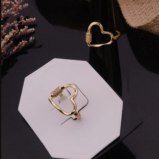 Golden Whisper Heart Women Rings